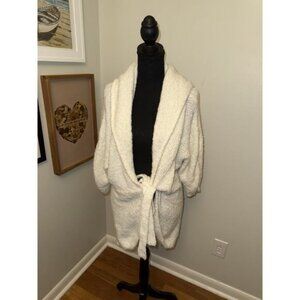 Vivienne Tam Women’s Cream Cozy Super Soft Robe Fluffy Size Medium